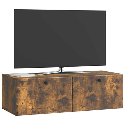 vidaXL Wall-Mounted TV Cabinet 98 x 41 x 30 cm Smoked Oak 3