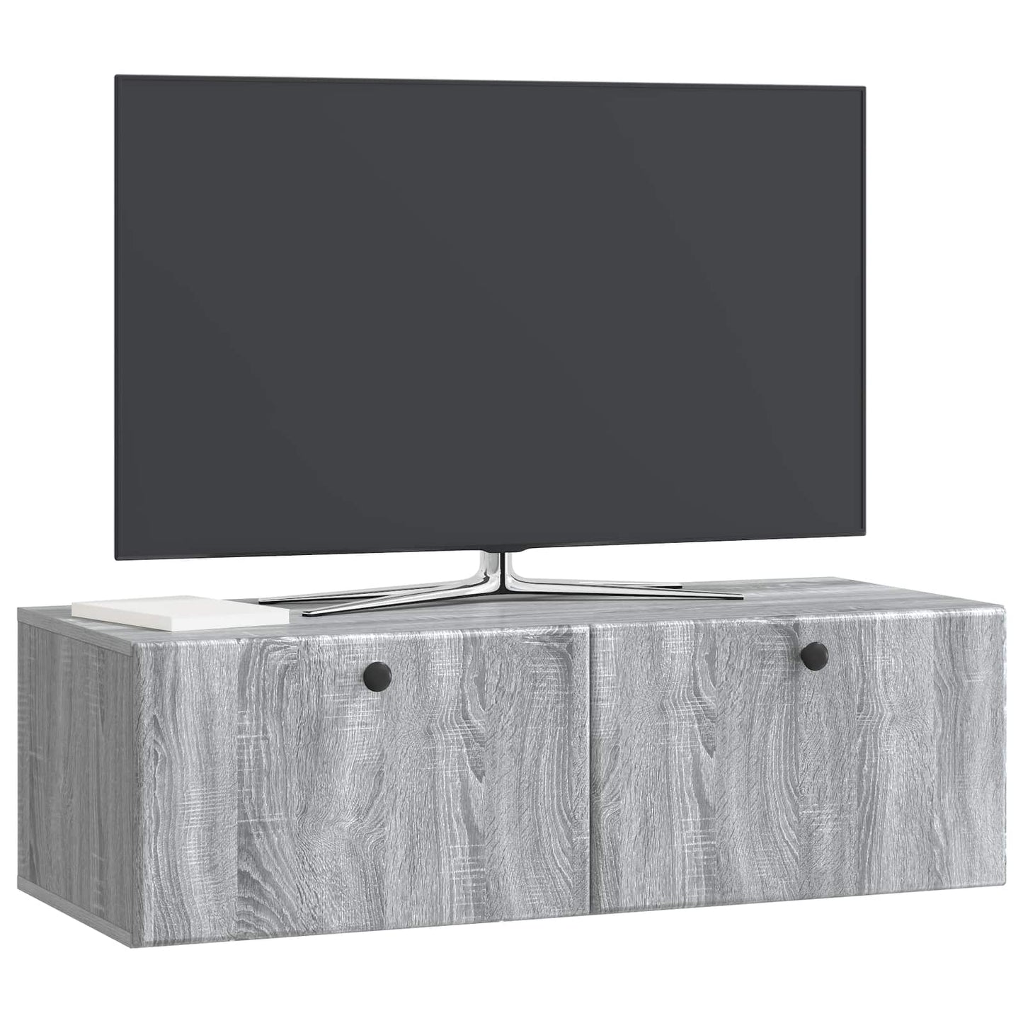 vidaXL Wall-Mounted TV Cabinet 98 x 41 x 30 cm Grey Sonoma 3