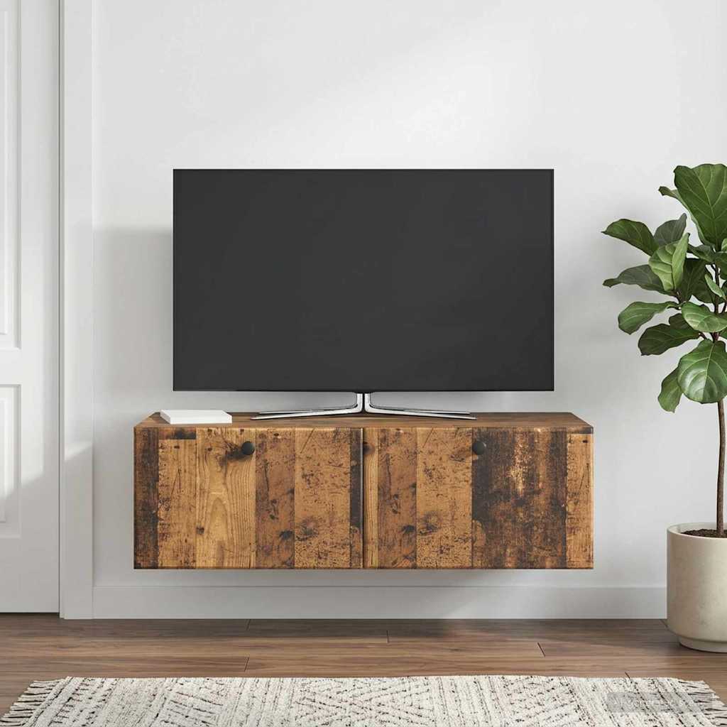 vidaXL Wall-Mounted TV Cabinet 98 x 41 x 30 cm Old Wood 4