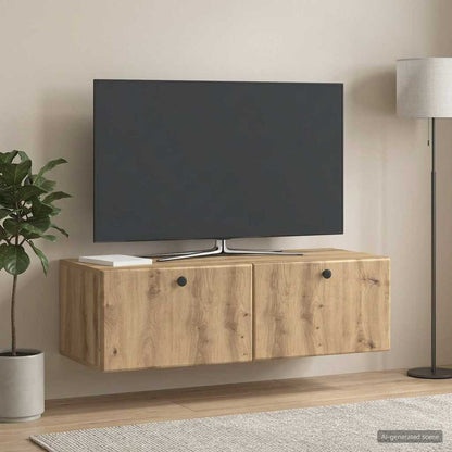 vidaXL Wall-Mounted TV Cabinet 98 x 41 x 30 cm Artisan Oak 4