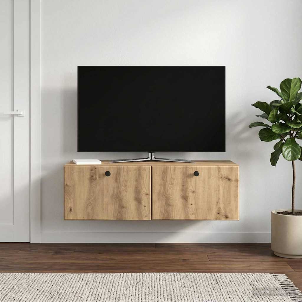 vidaXL Wall-Mounted TV Cabinet 98 x 41 x 30 cm Artisan Oak 1