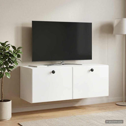 vidaXL Wall-Mounted TV Cabinet 78.5 x 31 x 30 cm High Gloss White 1
