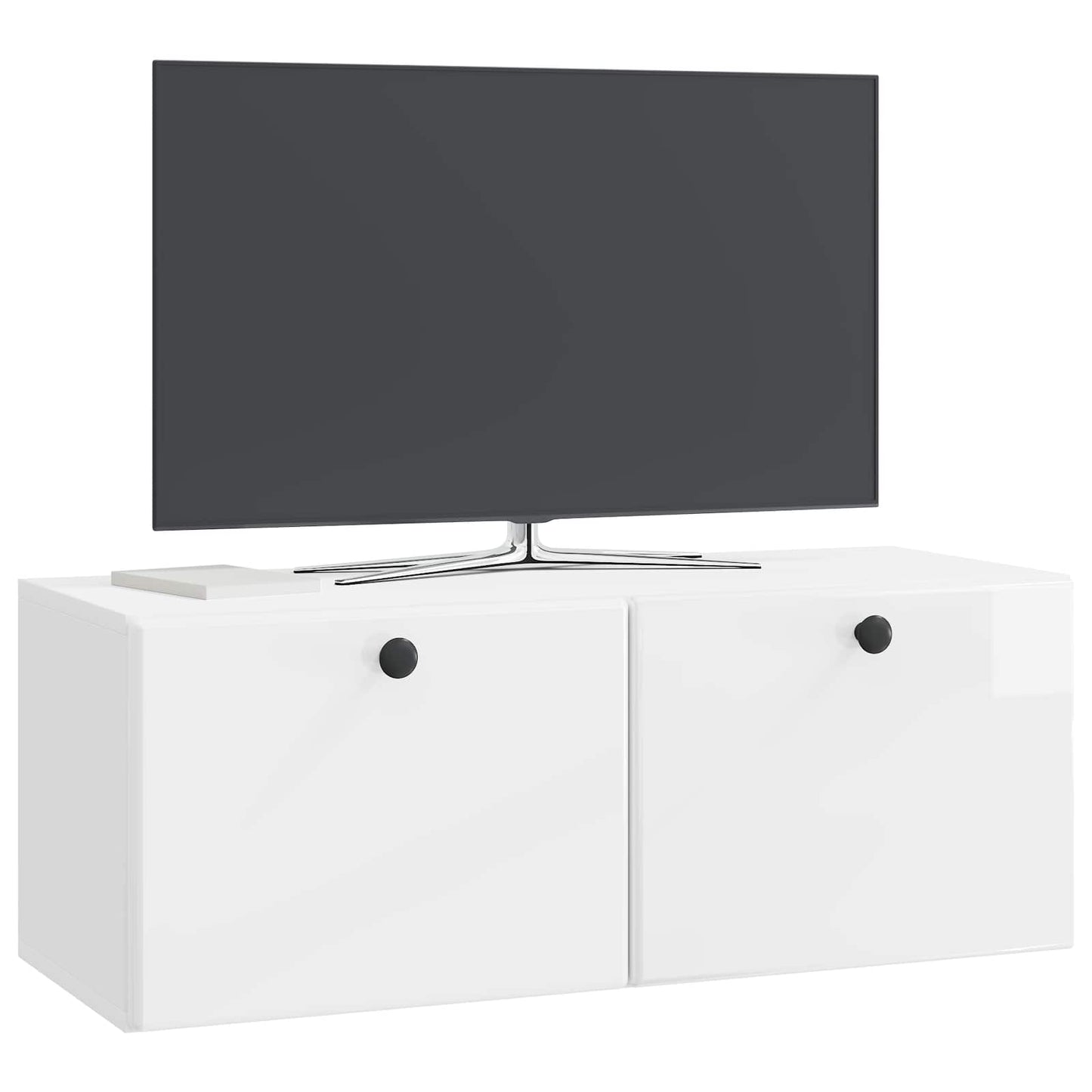 vidaXL Wall-Mounted TV Cabinet 78.5 x 31 x 30 cm High Gloss White 3