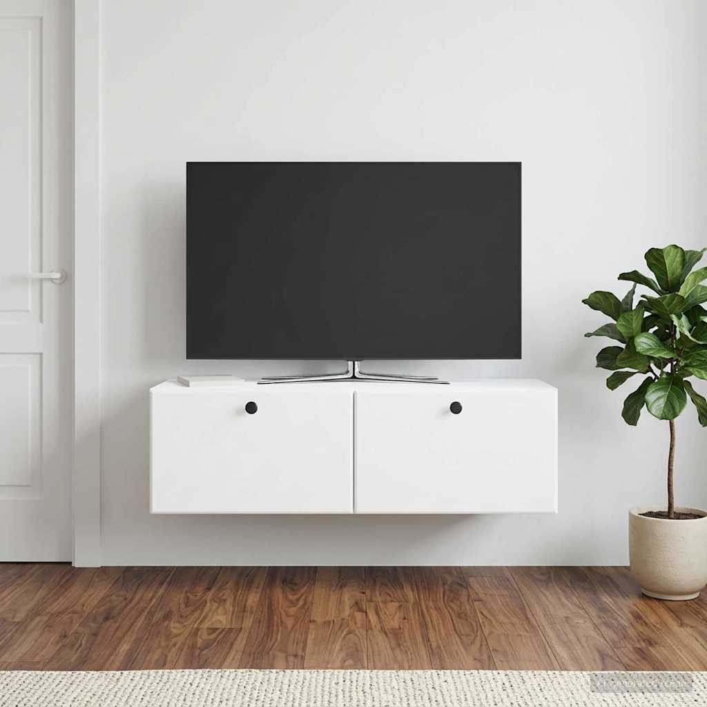 vidaXL Wall-Mounted TV Cabinet 98 x 31 x 30 cm White Engineered Wood 4