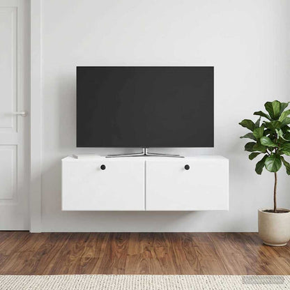 vidaXL Wall-Mounted TV Cabinet 98 x 31 x 30 cm White Engineered Wood 4