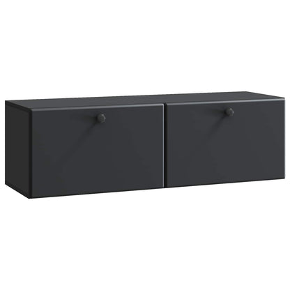 vidaXL Wall-Mounted TV Cabinet 98 x 31 x 30 cm Black Engineered Wood 2