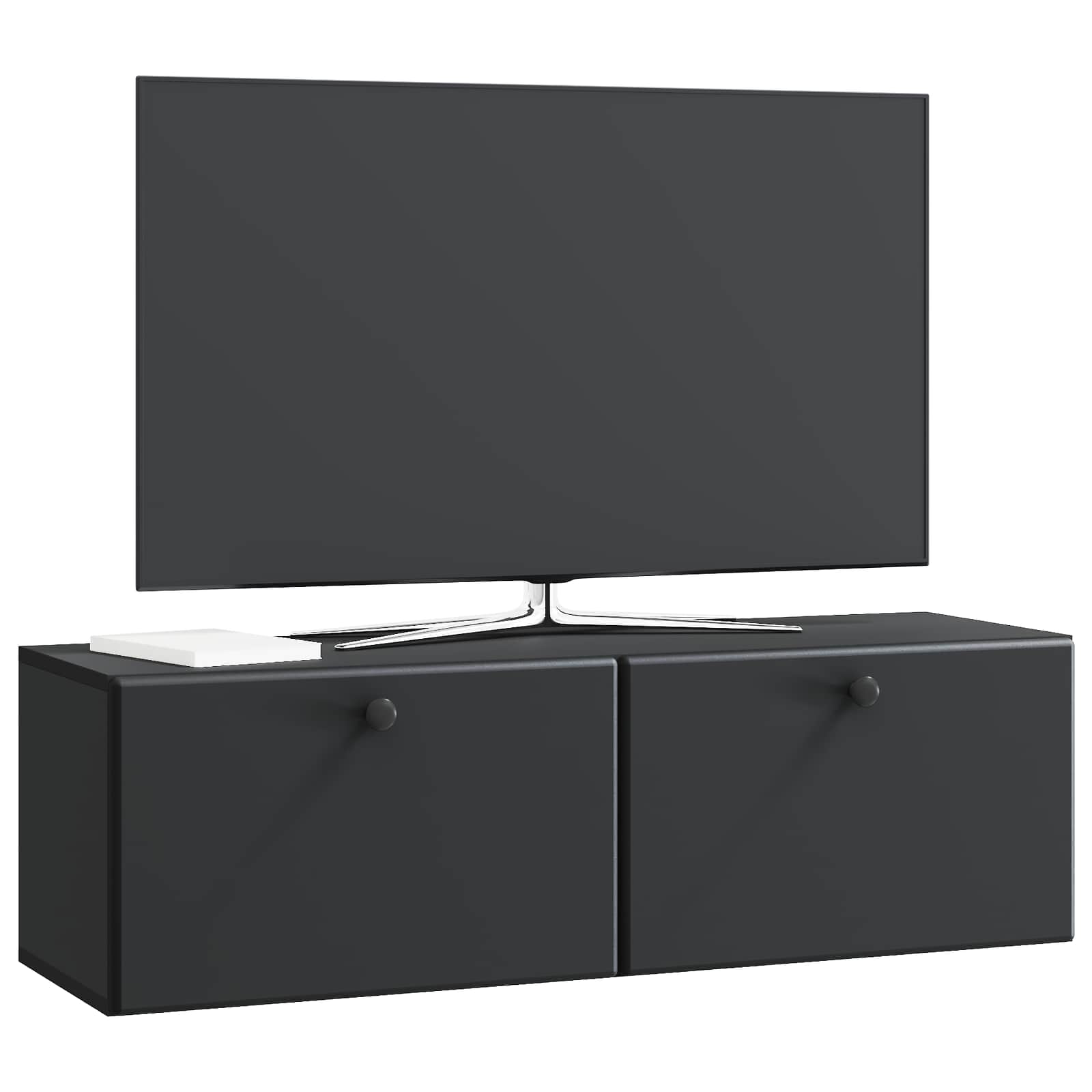 vidaXL Wall-Mounted TV Cabinet 98 x 31 x 30 cm Black Engineered Wood 3