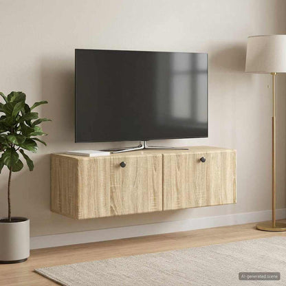 vidaXL Wall-Mounted TV Cabinet 98 x 31 x 30 cm Sonoma Oak 4