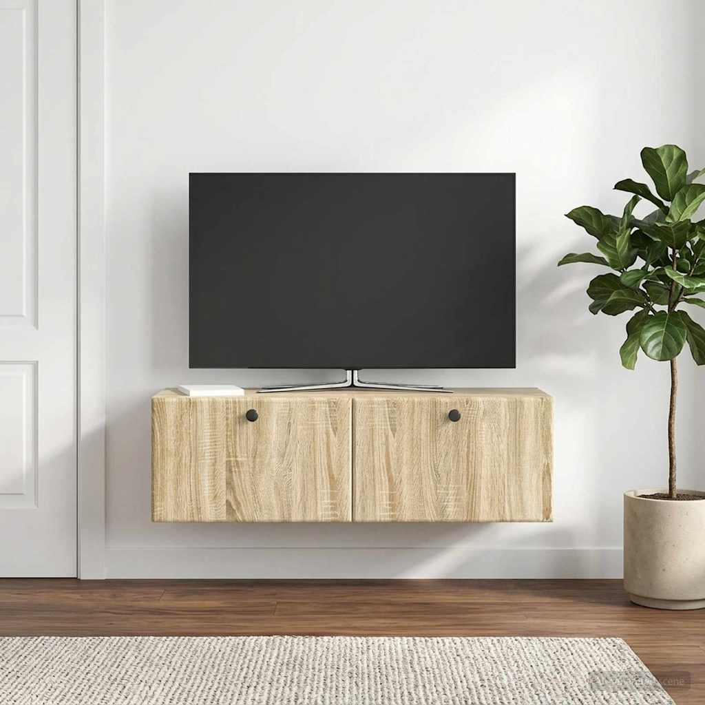 vidaXL Wall-Mounted TV Cabinet 98 x 31 x 30 cm Sonoma Oak 1