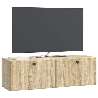 vidaXL Wall-Mounted TV Cabinet 98 x 31 x 30 cm Sonoma Oak 3