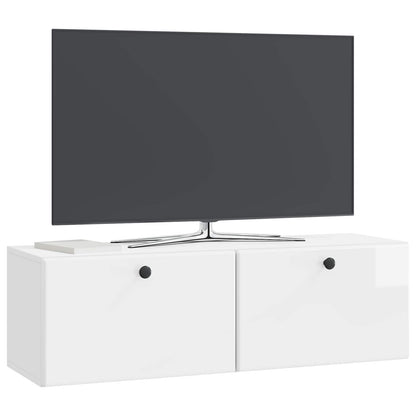 vidaXL Wall-Mounted TV Cabinet 98 x 31 x 30 cm High Gloss White 3