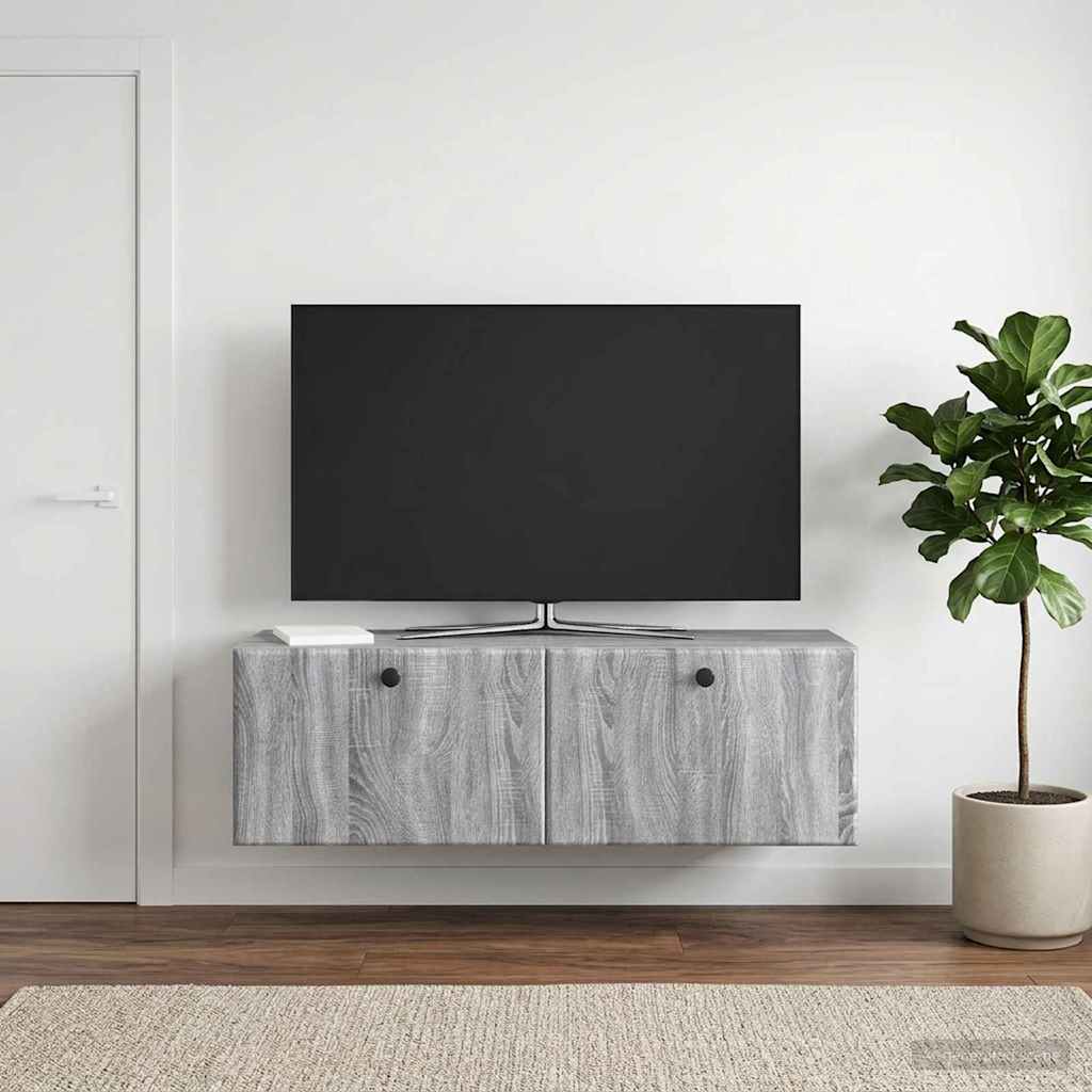 vidaXL Wall-Mounted TV Cabinet 98 x 31 x 30 cm Grey Sonoma 1