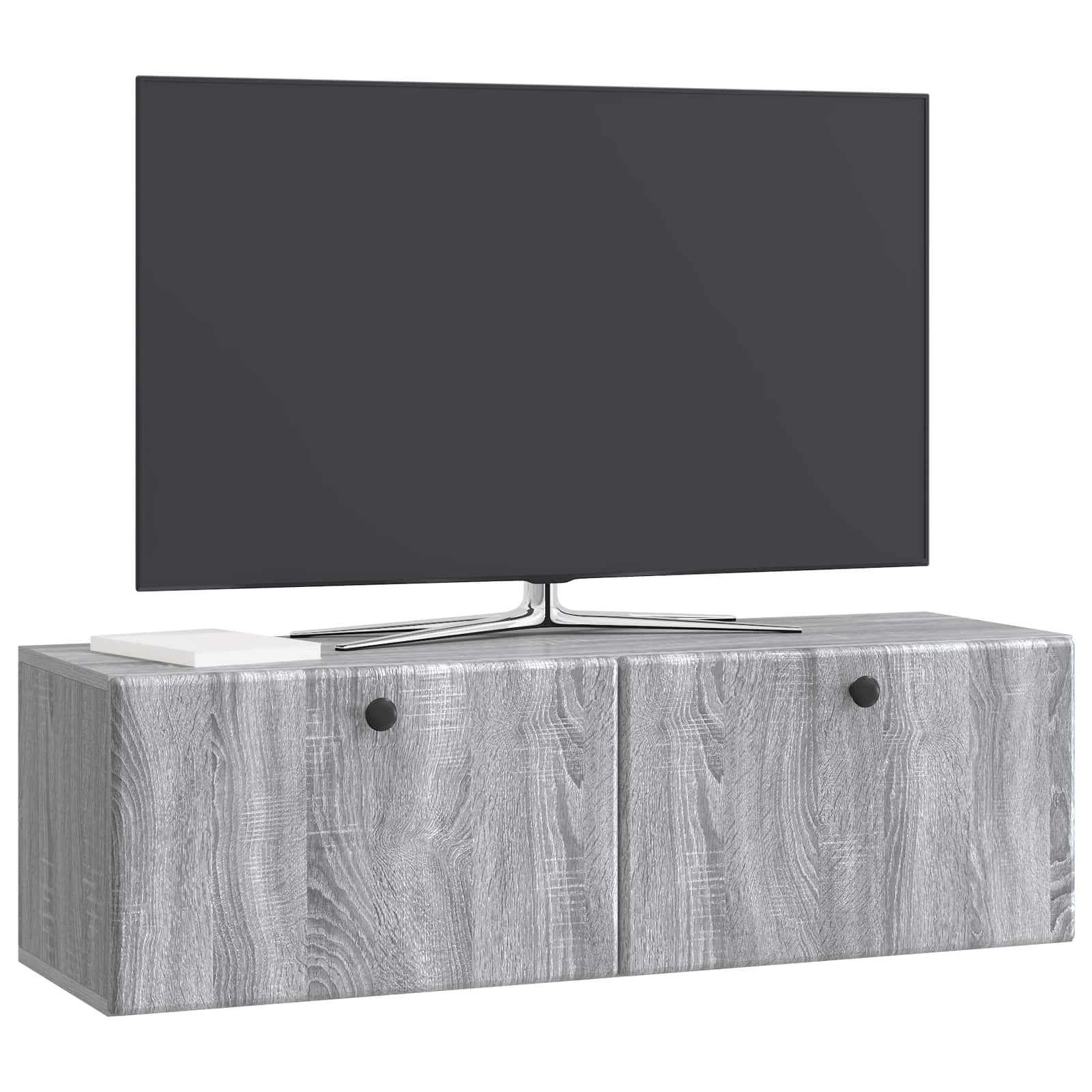 vidaXL Wall-Mounted TV Cabinet 98 x 31 x 30 cm Grey Sonoma 3