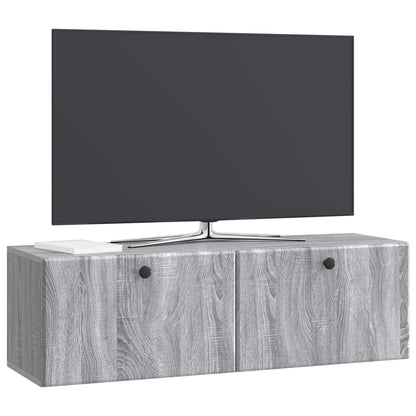 vidaXL Wall-Mounted TV Cabinet 98 x 31 x 30 cm Grey Sonoma 3