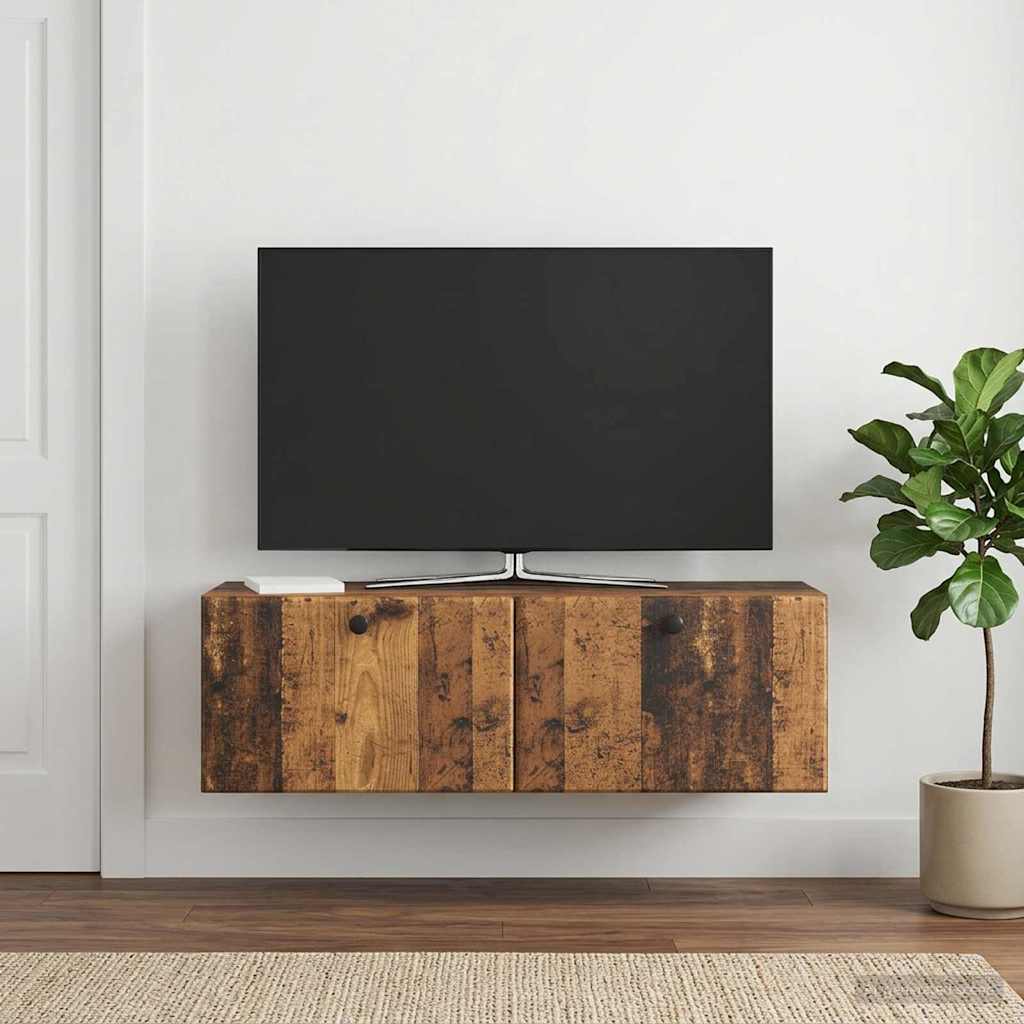 vidaXL Wall-Mounted TV Cabinet 98 x 31 x 30 cm Old Wood 1