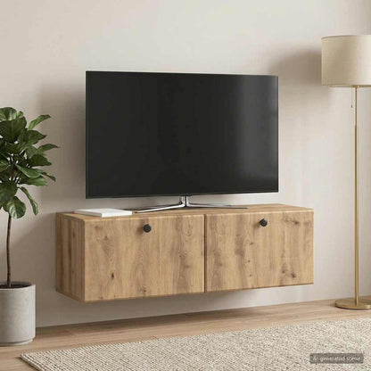 vidaXL Wall-Mounted TV Cabinet 98 x 31 x 30 cm Artisan Oak 4