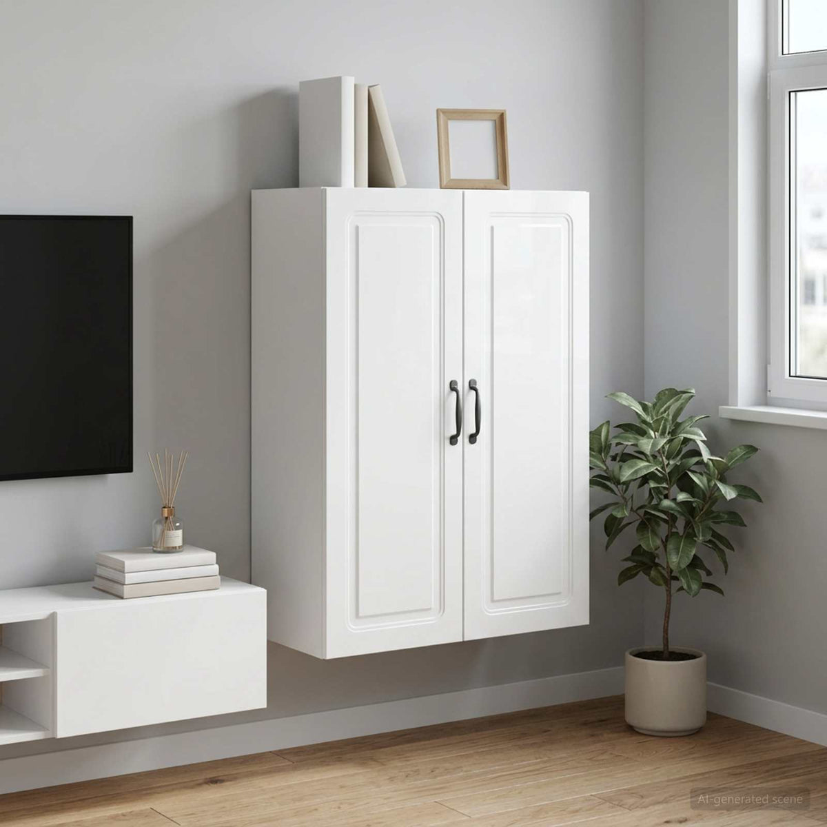 vidaXL Wall-Mounted Cabinet Engineered Wood Depth 34.5 cm