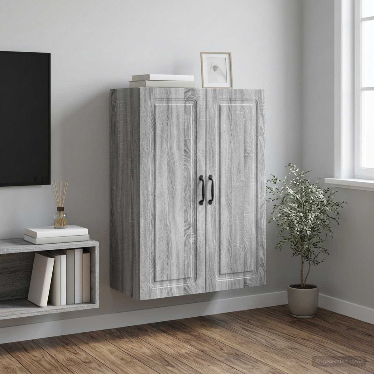 vidaXL Wall-Mounted Cabinet Engineered Wood Depth 34.5 cm