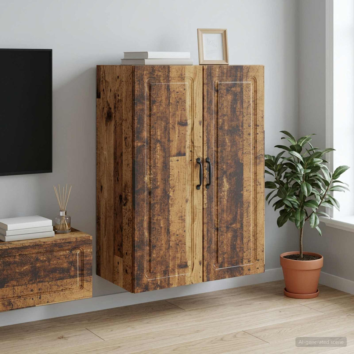 vidaXL Wall-Mounted Cabinet Engineered Wood Depth 34.5 cm