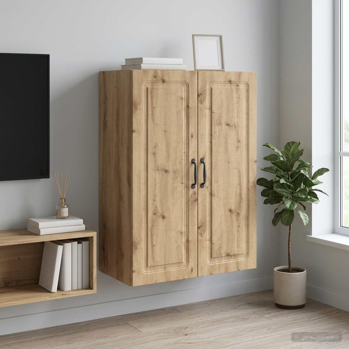 vidaXL Wall-Mounted Cabinet Engineered Wood Depth 34.5 cm