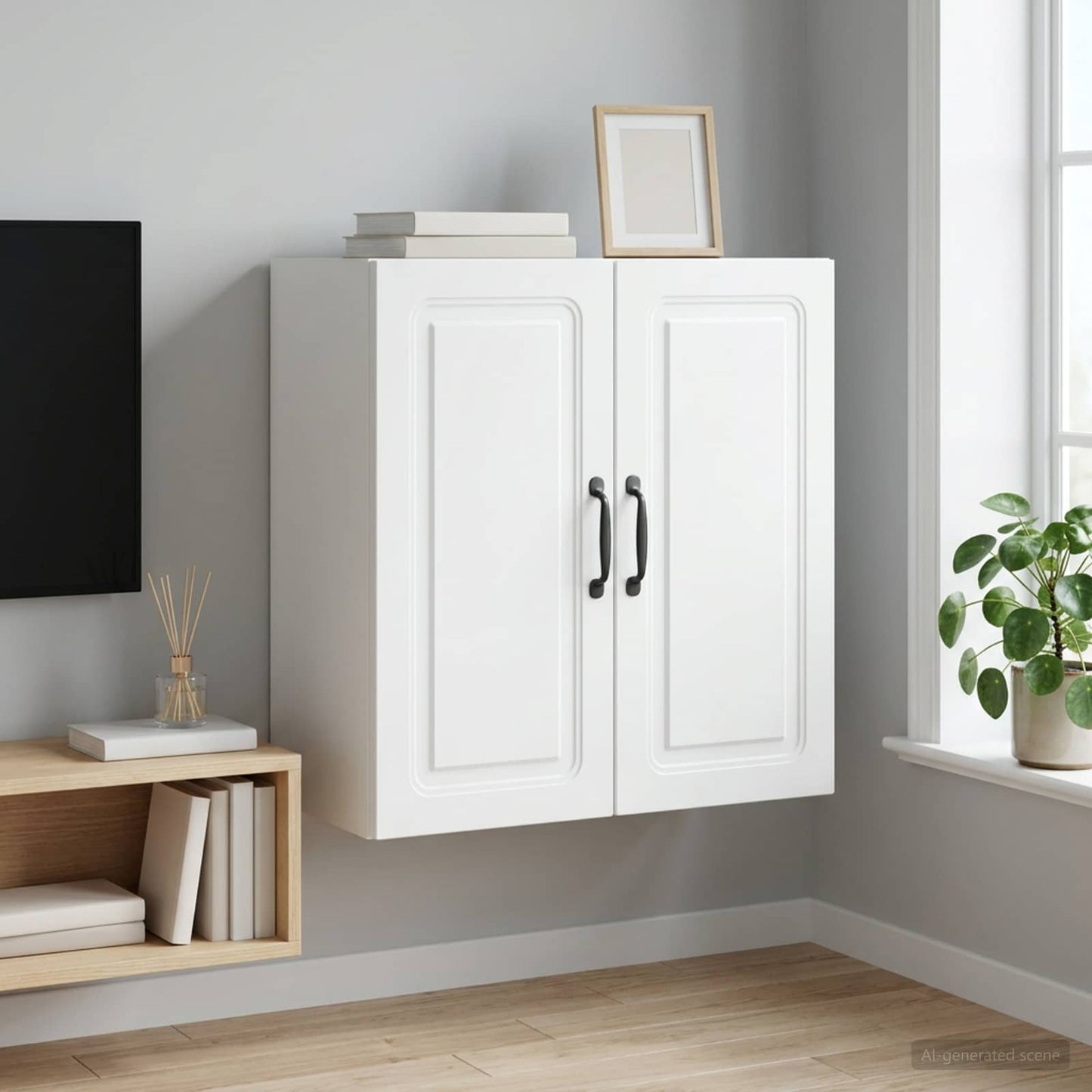 vidaXL Wall-Mounted Cabinet 59 x 31 x 60 cm Engineered Wood White 1