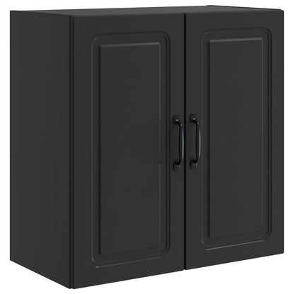 vidaXL Wall-Mounted Cabinet 59 x 31 x 60 cm Engineered Wood Black 2