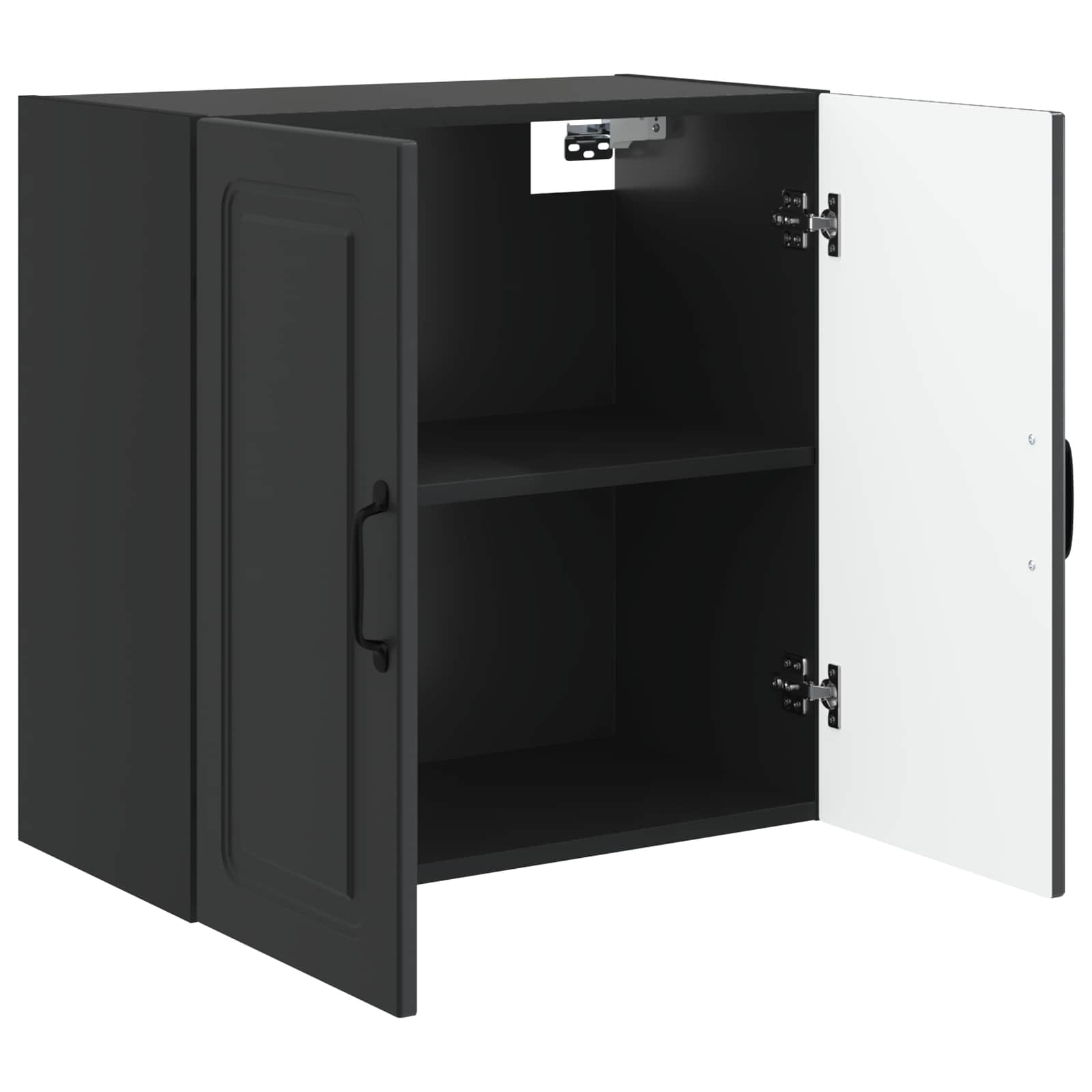 vidaXL Wall-Mounted Cabinet 59 x 31 x 60 cm Engineered Wood Black 3