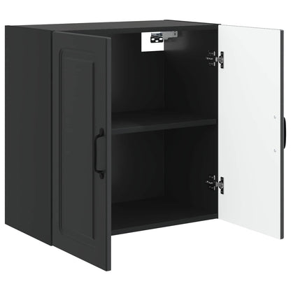 vidaXL Wall-Mounted Cabinet 59 x 31 x 60 cm Engineered Wood Black 3