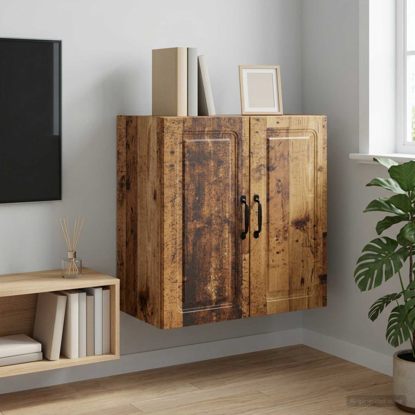vidaXL Wall-Mounted Cabinet 59 x 31 x 60 cm Engineered Wood Old Wood 1