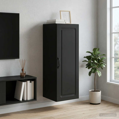 vidaXL Wall-Mounted Cabinet 33 x 34.5 x 90 cm Engineered Wood Black 1