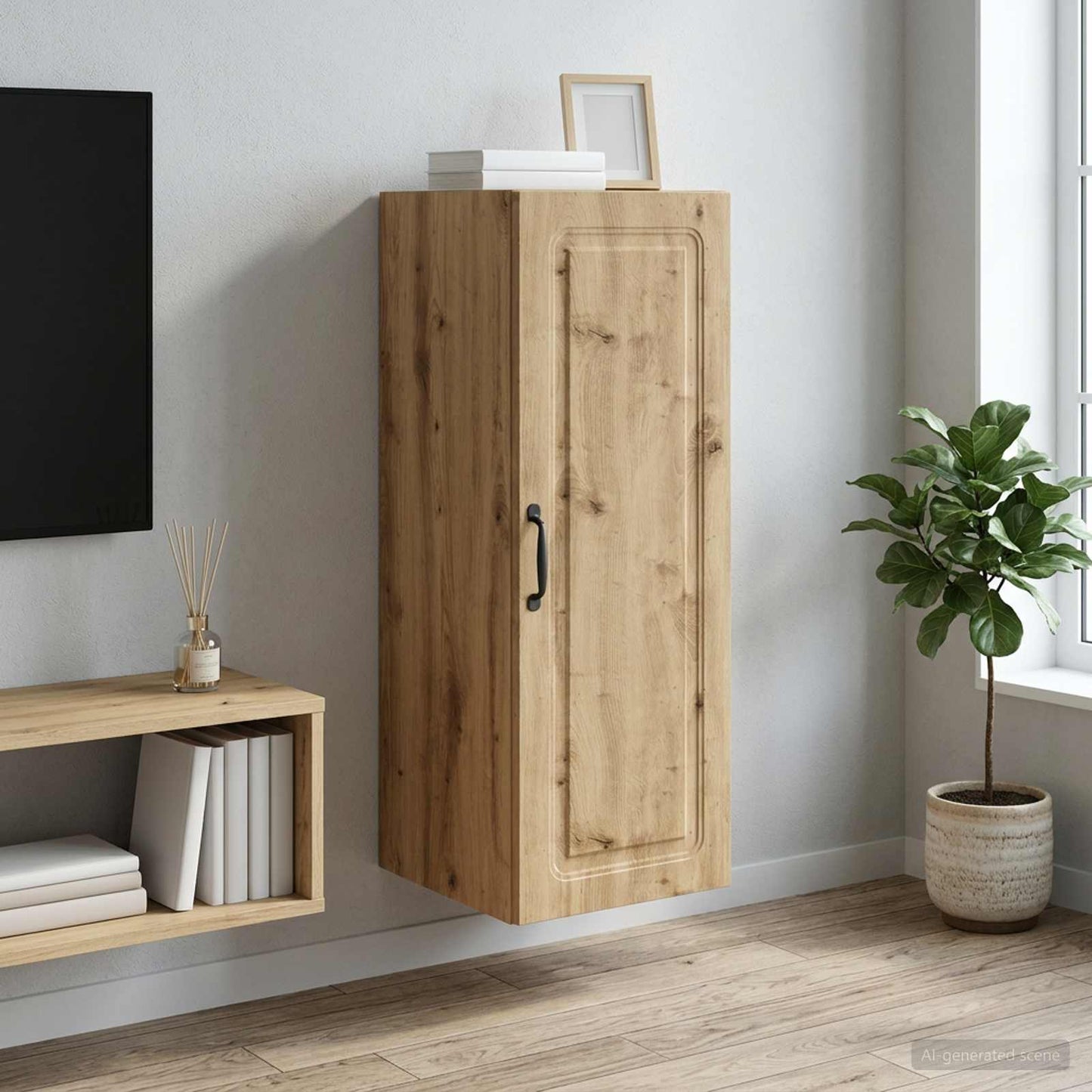 vidaXL Wall-Mounted Cabinet 33 x 34.5 x 90 cm Engineered Wood 1