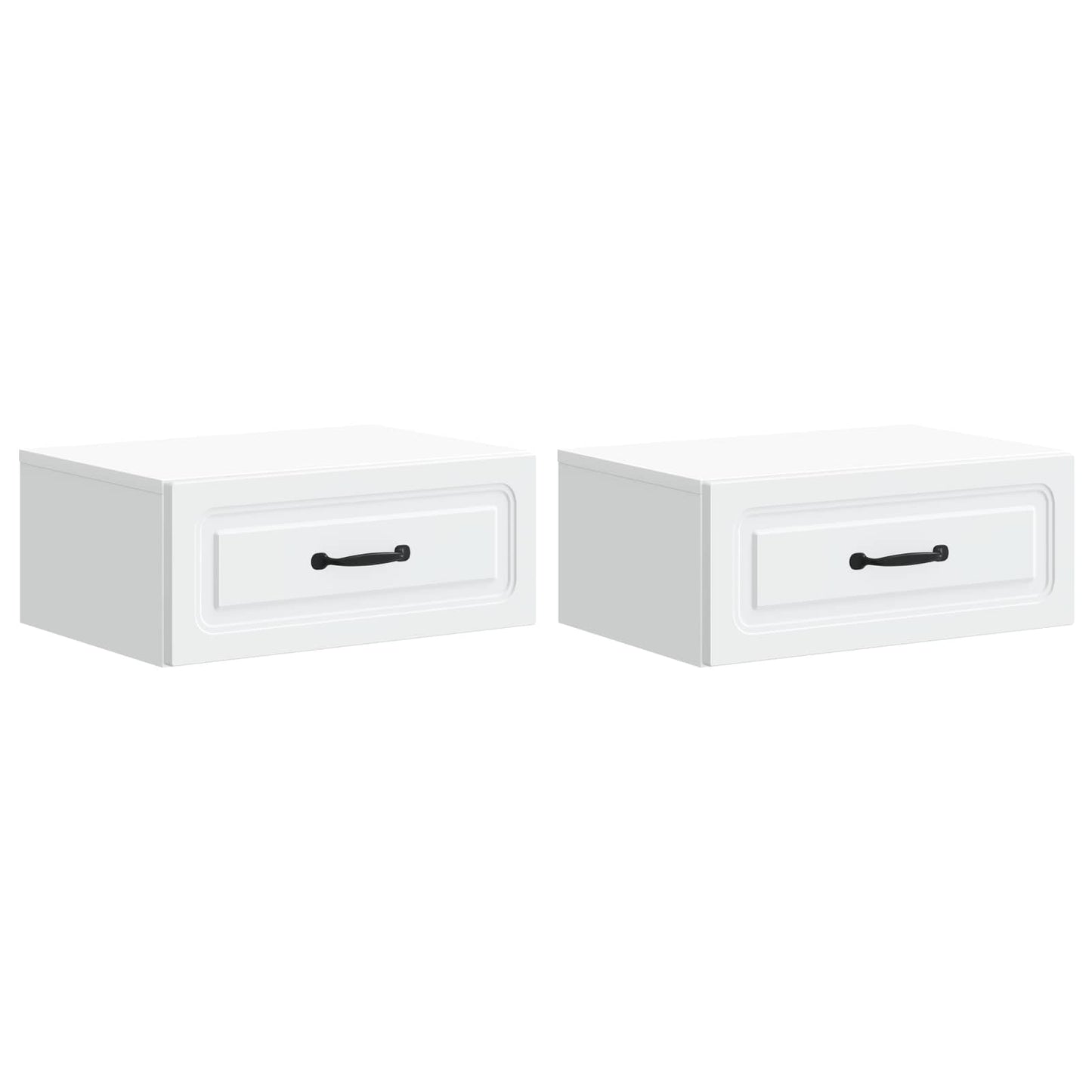 vidaXL Wall-Mounted Bedside Cabinet 2 pcs White 49 x 34.5 x 20 cm 2