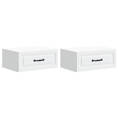 vidaXL Wall-Mounted Bedside Cabinet 2 pcs White 49 x 34.5 x 20 cm 2