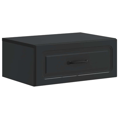 vidaXL Wall-Mounted Bedside Cabinet 2 pcs Black 49 x 34.5 x 20 cm 6