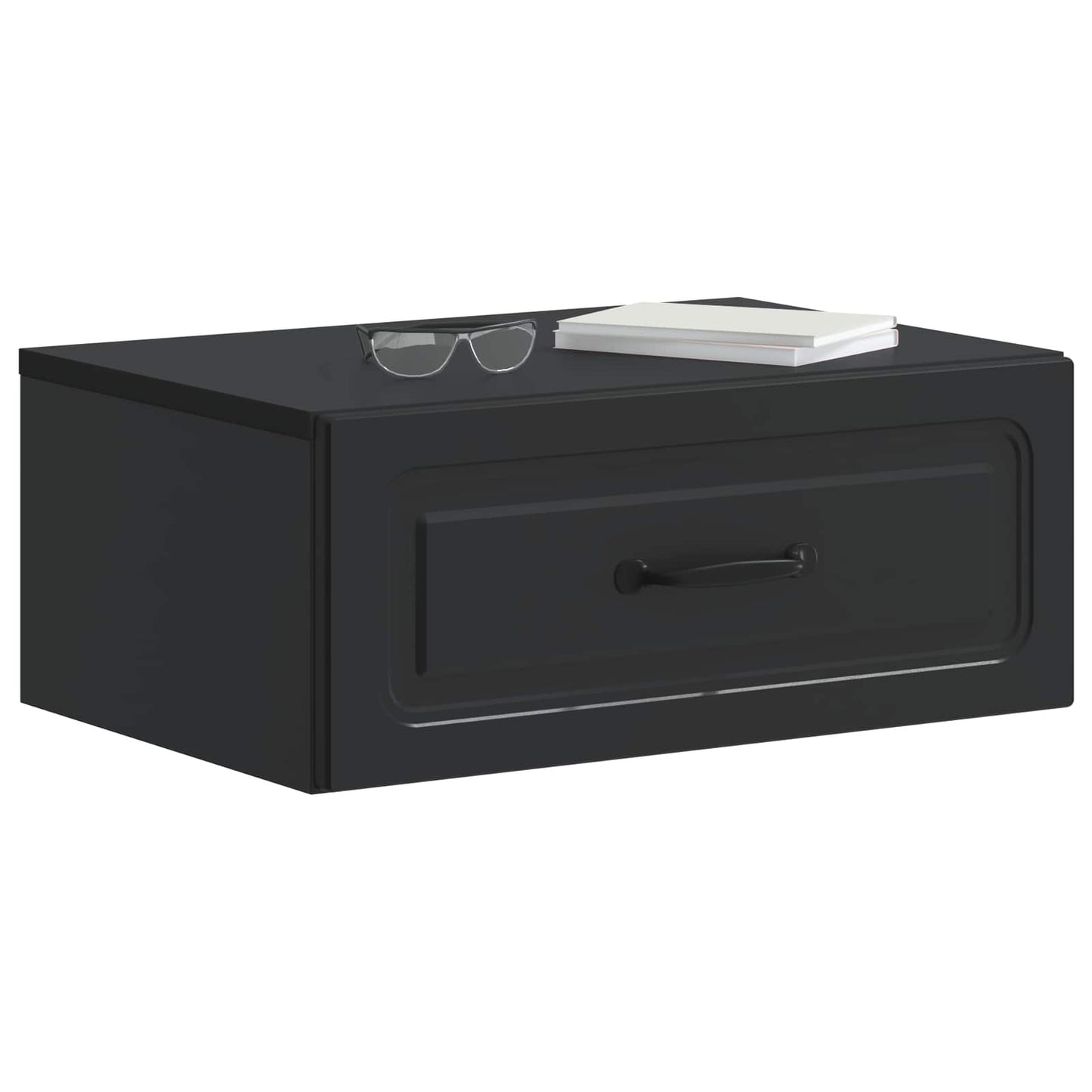 vidaXL Wall-Mounted Bedside Cabinet 2 pcs Black 49 x 34.5 x 20 cm 3