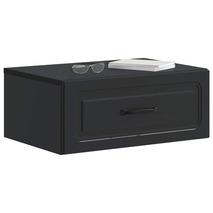 vidaXL Wall-Mounted Bedside Cabinet 2 pcs Black 49 x 34.5 x 20 cm 3