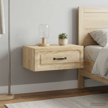 vidaXL Wall-Mounted Bedside Cabinet 2 pcs Sonoma Oak 49 x 34.5 x 20 cm 1