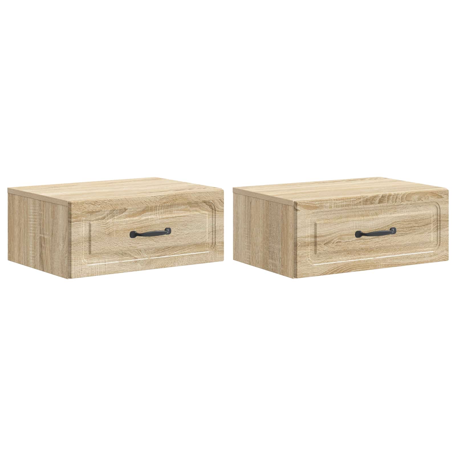 vidaXL Wall-Mounted Bedside Cabinet 2 pcs Sonoma Oak 49 x 34.5 x 20 cm 2