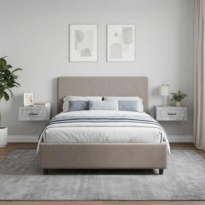 vidaXL Wall-Mounted Bedside Cabinet 2 pcs Concrete Grey 4