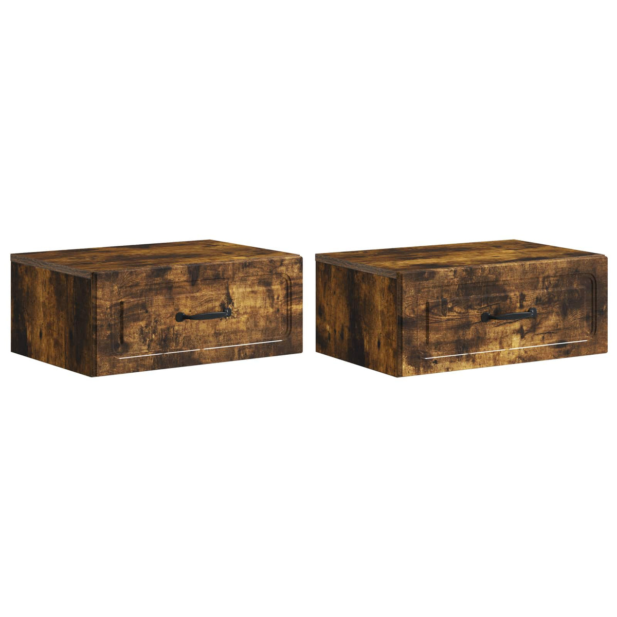 Wall-Mounted Bedside Cabinet 49 x 34.5 x 20 cm Smoked oak