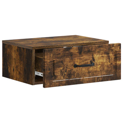 vidaXL Wall-Mounted Bedside Cabinet 2 pcs Smoked Oak 49 x 34.5 x 20 cm 6