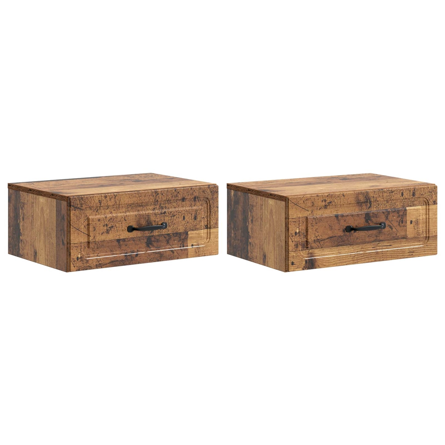 vidaXL Wall-Mounted Bedside Cabinet 2 pcs Old Wood 49 x 34.5 x 20 cm 2