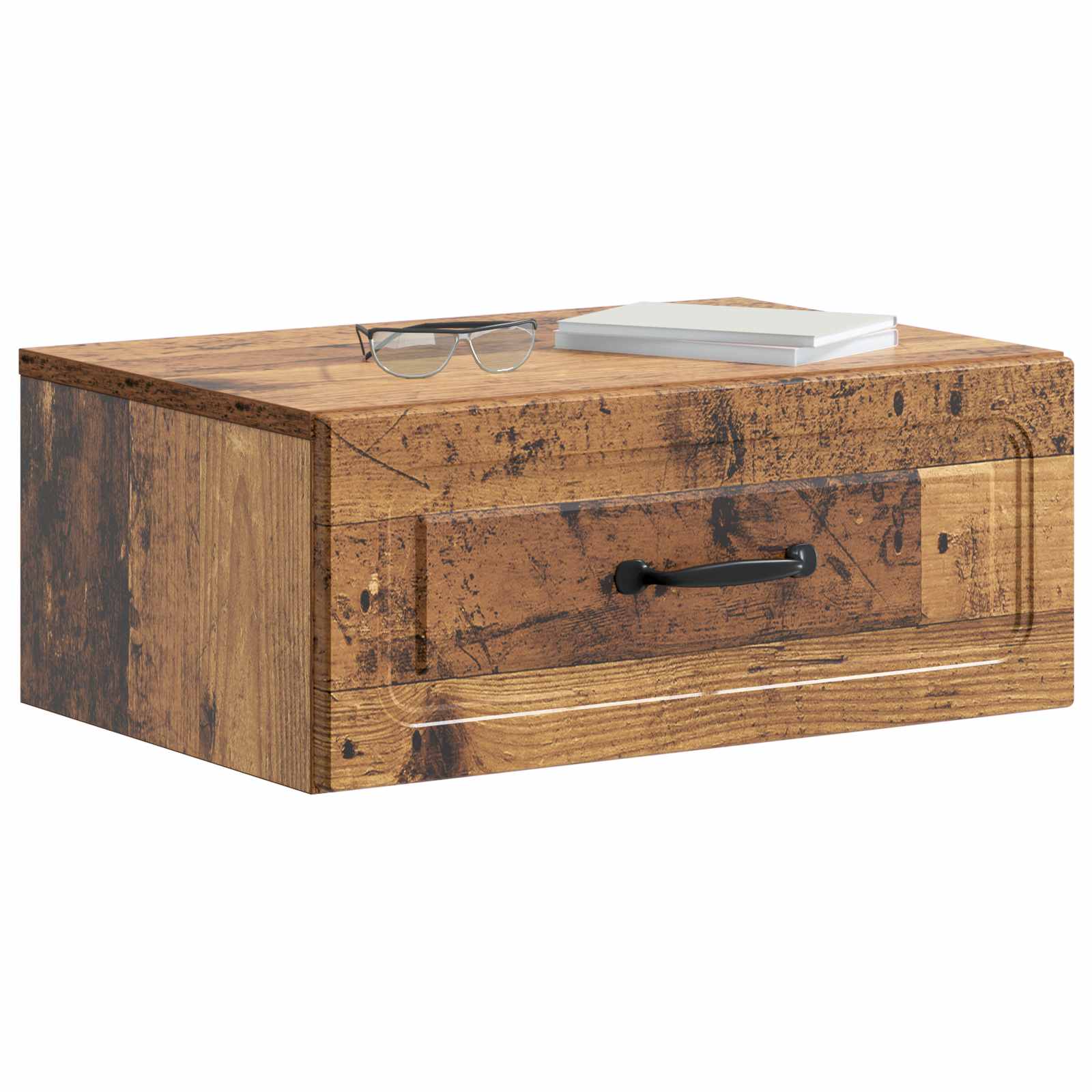 vidaXL Wall-Mounted Bedside Cabinet 2 pcs Old Wood 49 x 34.5 x 20 cm 3