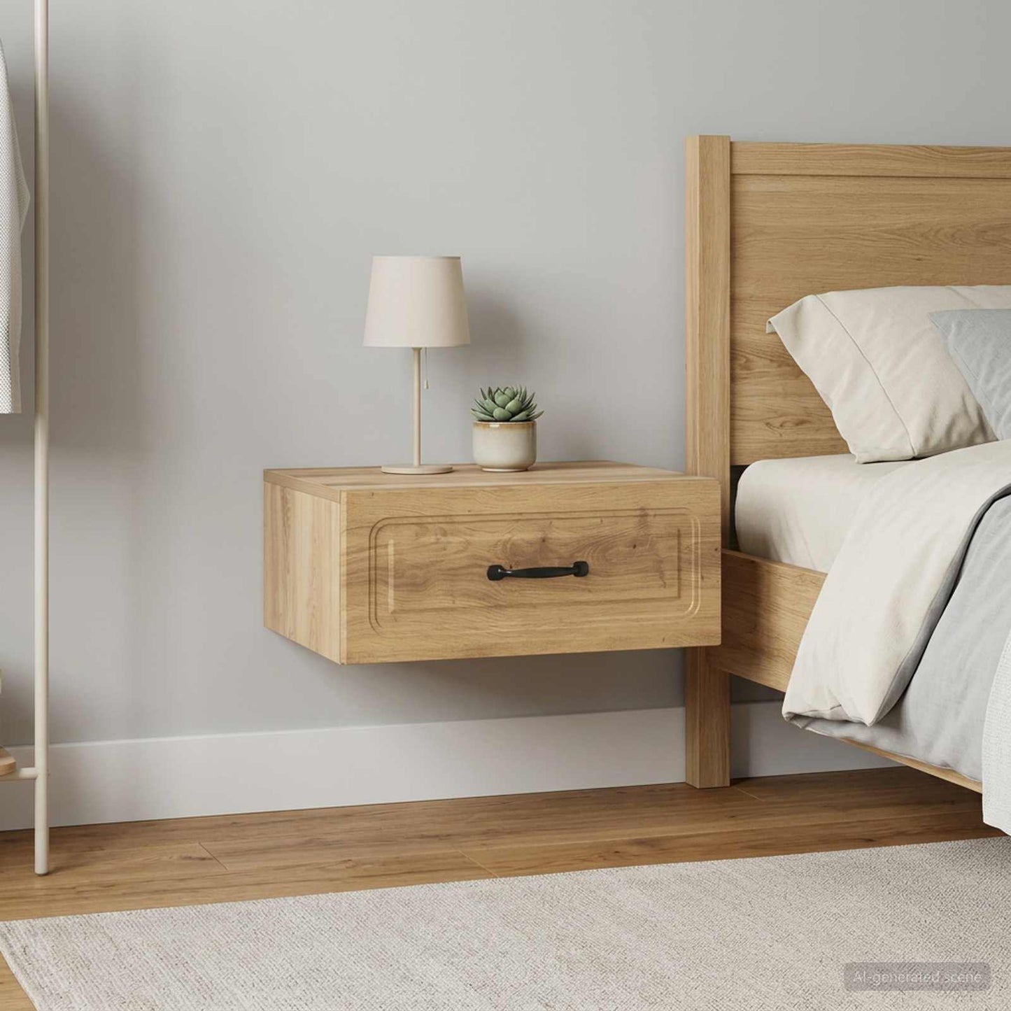 vidaXL Wall-Mounted Bedside Cabinet 2 pcs Artisan Oak 4