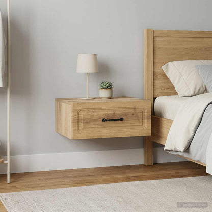 vidaXL Wall-Mounted Bedside Cabinet 2 pcs Artisan Oak 4