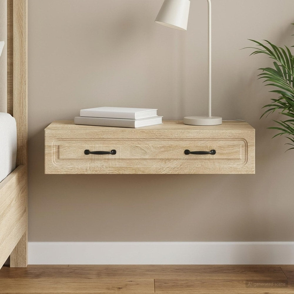 vidaXL Wall-Mounted Side Table 59 x 34.5 x 17 cm Engineered Wood