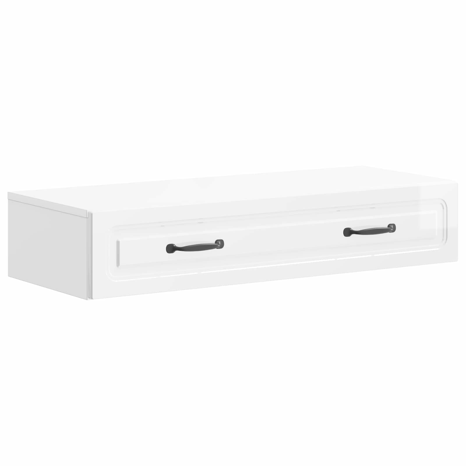 vidaXL Wall-Mounted Side Table High Gloss White 87.5 x 34.5 x 17 cm 2