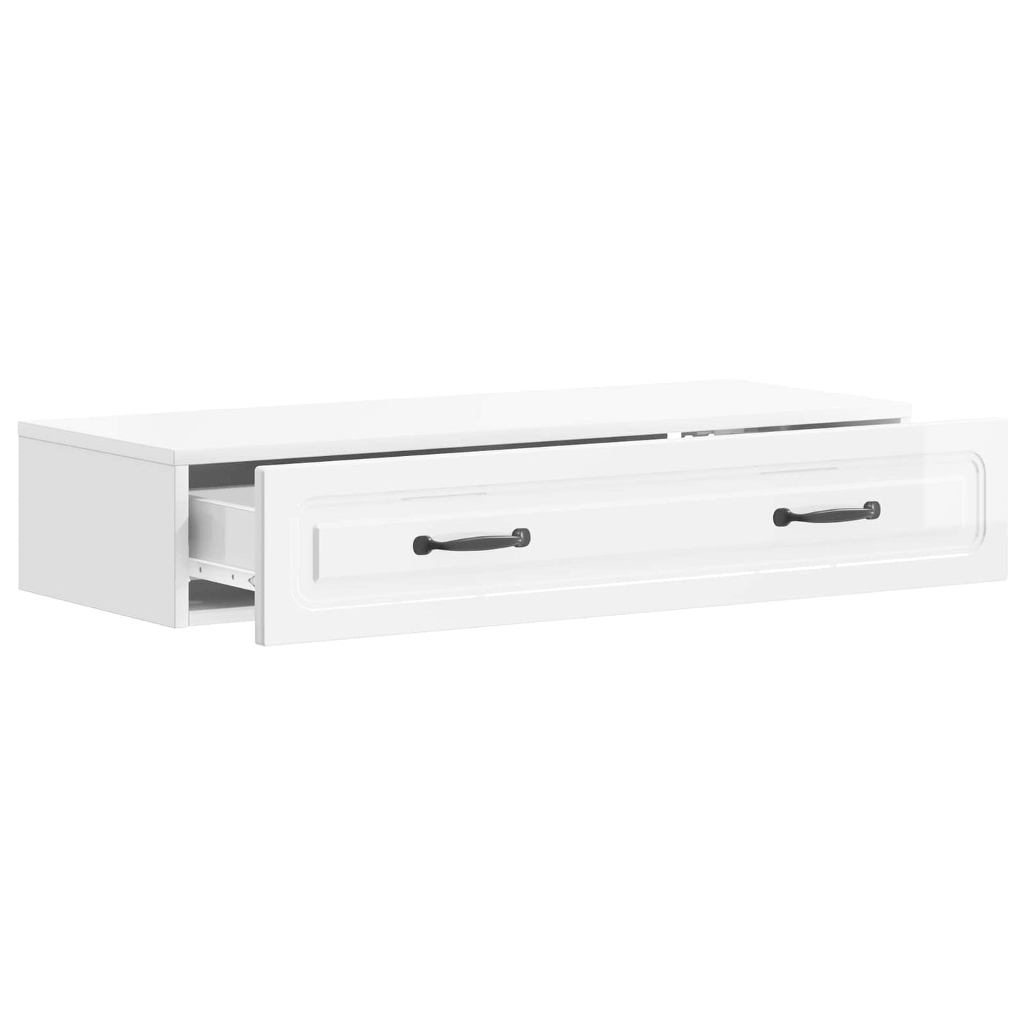 vidaXL Wall-Mounted Side Table High Gloss White 87.5 x 34.5 x 17 cm 4