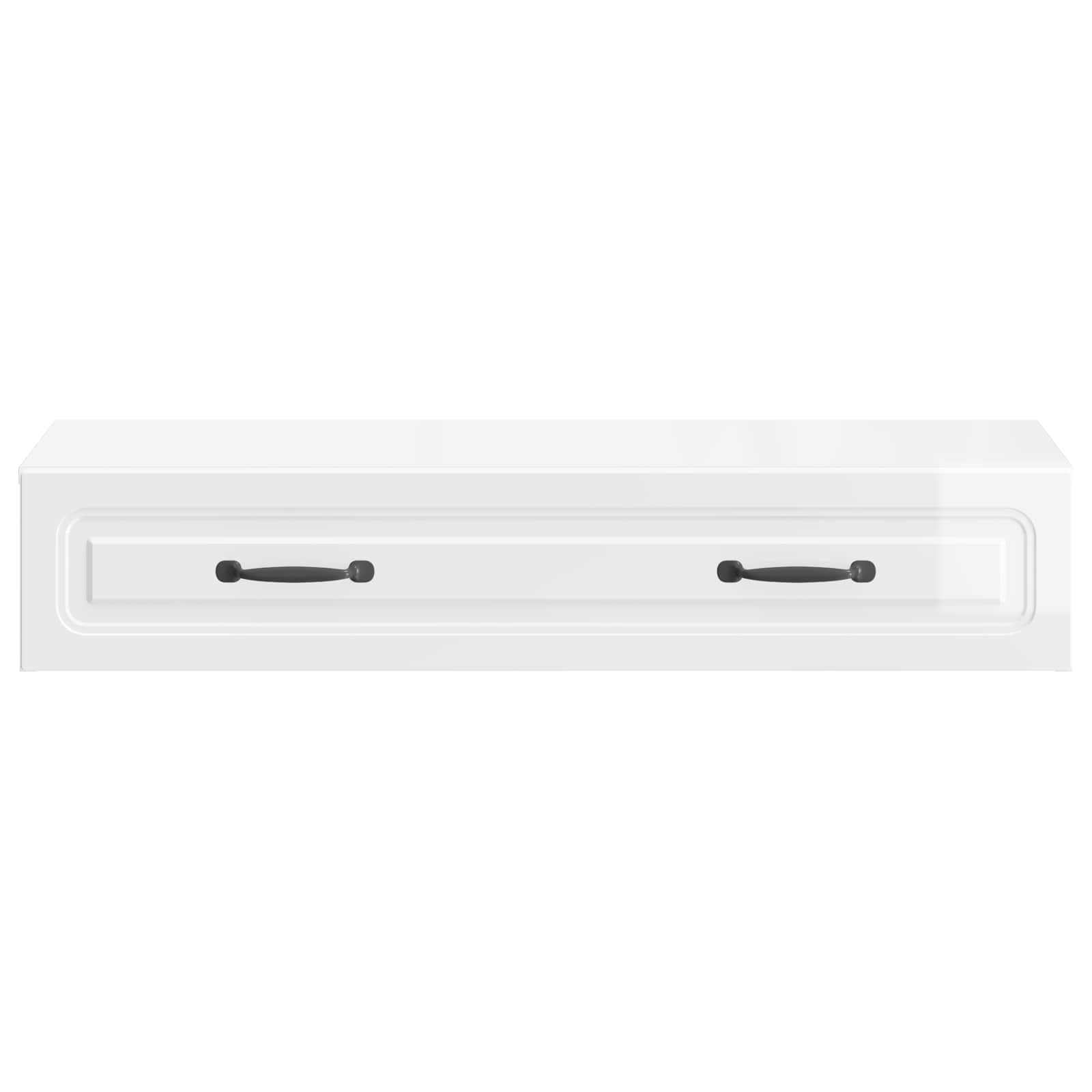 vidaXL Wall-Mounted Side Table High Gloss White 87.5 x 34.5 x 17 cm 5