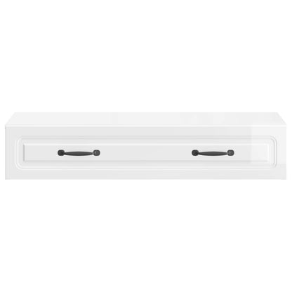 vidaXL Wall-Mounted Side Table High Gloss White 87.5 x 34.5 x 17 cm 5